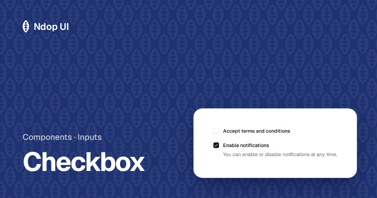 Checkbox · Ndop UI